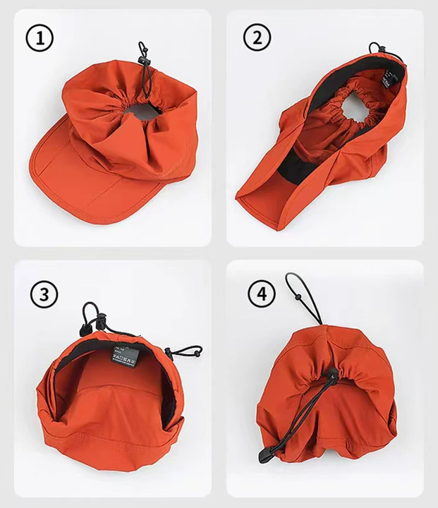 Beige Outdoor Quick Dry Sun Hat - Foldable Visor Cap - UV Protection - 55-58cm