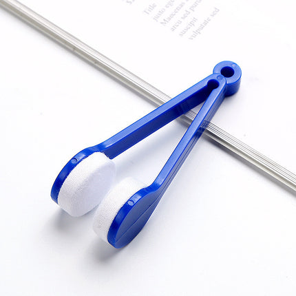 10 Pcs Blue Portable Eyeglass Cleaning Clip - Dual-Sided Microfiber Tongs for Safe, Streak-Free Lens Care