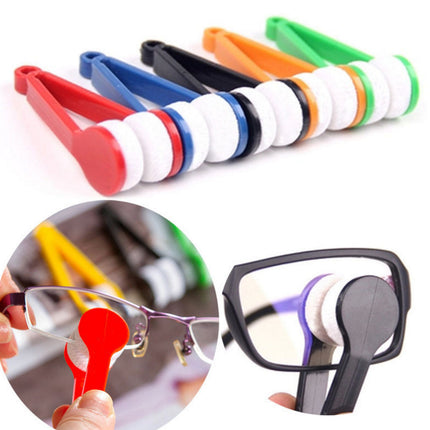 10 Pcs Orange Portable Eyeglass Cleaning Clip - Dual-Sided Microfiber Tongs for Safe, Streak-Free Lens Care
