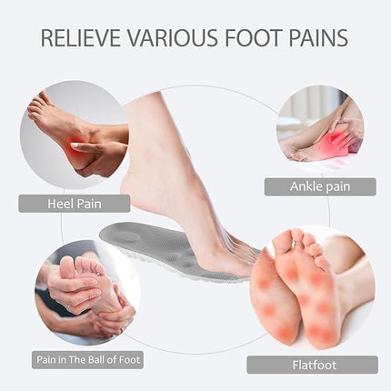 3 Pairs Green and Grey 4D Cloud Insoles for Men and Women Insoles Super Soft Anti-Fatigue, Shock Absorption, Relieve Foot Pain  (AU 10–11)