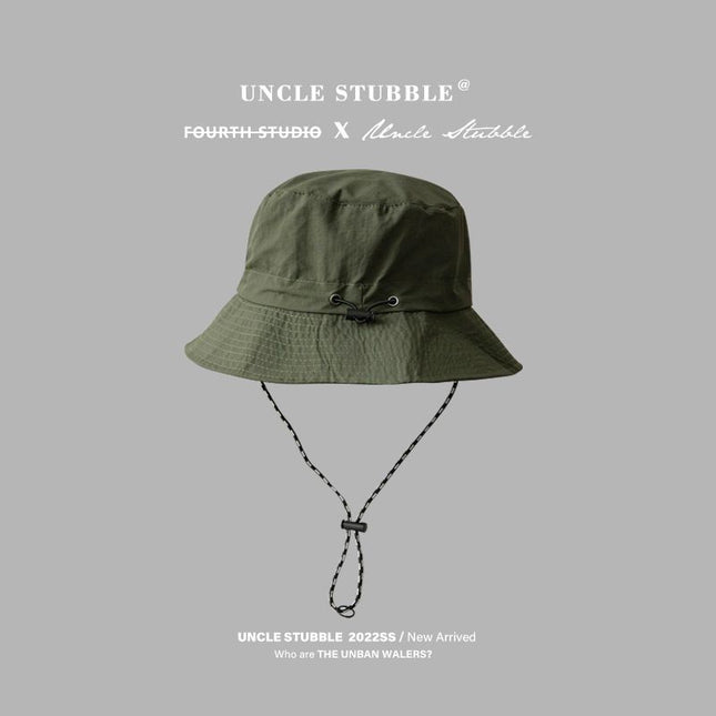 Army green Packable Bucket Hat Unisex Wide Brim Foldable Sun Protection Hiking Travel Cap