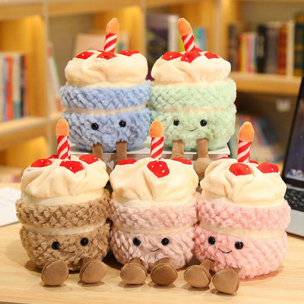 Pink Cute Birthday Cake Plush Toy Strawberry Layered Cake Pillow Birthday Gift
