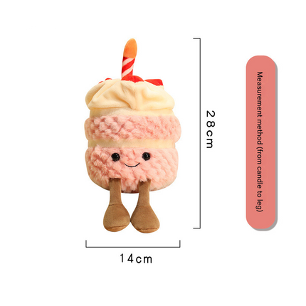Blue Cute Birthday Cake Plush Toy Strawberry Layered Cake Pillow Birthday Gift