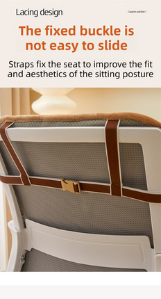 Pink Premium Quilted Plush Integrated Seat Cushion & Backrest – Thickened Lumbar Support Pad with Detachable Armrests, Secure Buckle and Washable Cover for Office Chair Long Sitting