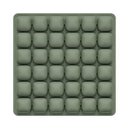 Dark Green Portable 3D Aircell Travel Inflatable Seat Cushion with Built-in Pump – 36 Airbags Ergonomic Pressure Relief Pad with Lycra Cover & Non-Slip Base for Office Car Flight Long Sitting