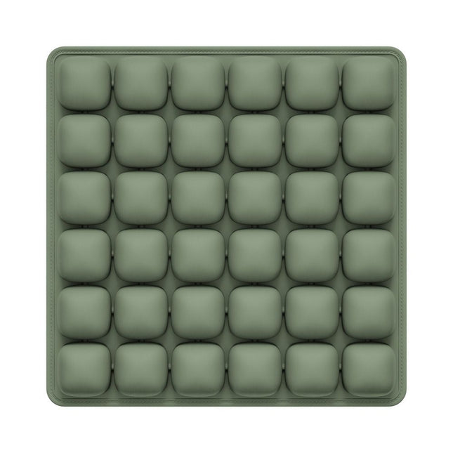 Dark Green Portable 3D Aircell Travel Inflatable Seat Cushion with Built-in Pump – 36 Airbags Ergonomic Pressure Relief Pad with Lycra Cover & Non-Slip Base for Office Car Flight Long Sitting