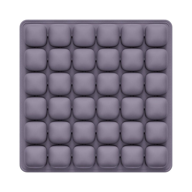 Purple Portable 3D Aircell Travel Inflatable Seat Cushion with Built-in Pump – 36 Airbags Ergonomic Pressure Relief Pad with Lycra Cover & Non-Slip Base for Office Car Flight Long Sitting
