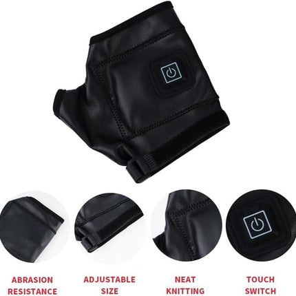 1 Pairs Wireless Electric 3 Levels Heated Fingerless Gloves  with Windproof Waterproof PU Leather, USB-C Rechargeable Outdoor Activities Hand Warmer for Men Women Riding Home Office