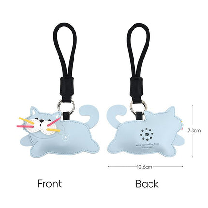 3-Pack Pet Squeeze Meow Sounding Keychain Pendants Set(Blue Cat & Green Frog & Shiba Inu) – Eco-Friendly Leather Cat and Dog Bag Charm for Stress Relief, Backpack Decor and Gift Giving