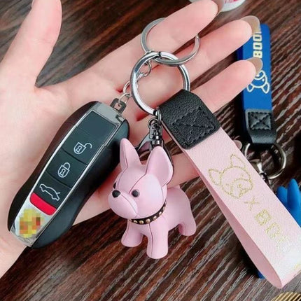 Black Cute Resin French Bulldog Keychain Pendant for Backpacks and Keys – Trendy Frenchie Dog Bag Hanging Ornament, Stylish Accessory Solution for Local Trendsetters