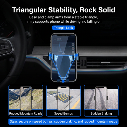 2-Piece Winter Car Safety & Comfort Driving Set with Car Air Vent Gravity Phone Holder and Warm Five-Finger Touchscreen Gloves – One Hand Auto Grip, Triangle Stability & Gravity Locking, All-Season Esports Conductive Touchscreen Gloves