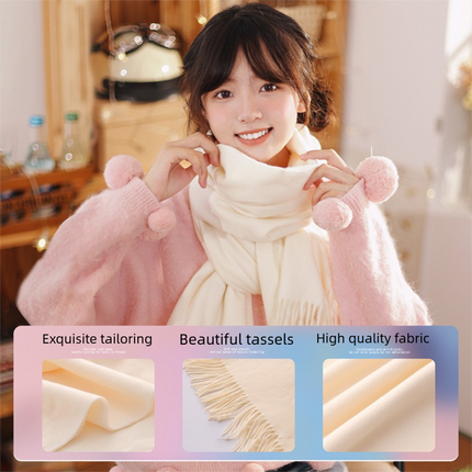 Pink and White Winter Scarf Gift Box Set for Women （Earmuffs, Gloves, and Scarf 3-Piece Set）- Soft Warm Scarf with Luxury Gift Packaging Birthday Present for Girlfriend Wife Daughter