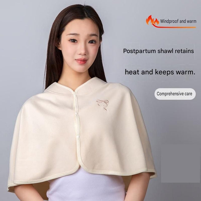 2 pcs Relaxing Winter Set - Beige Nursing Cape and White Mini Humidifier Soothing – Soft Postpartum Shawl & 650ml USB Air Humidifier for Home Comfort，Relax Self Care Present for Women