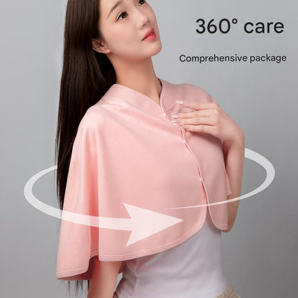 2 pcs Relaxing Winter Set - Beige Nursing Cape and White Mini Humidifier Soothing – Soft Postpartum Shawl & 650ml USB Air Humidifier for Home Comfort，Relax Self Care Present for Women
