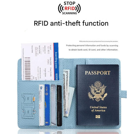 Red Travel Passport Holder and Notebook Gift Set with Luggage Tag & Metal Pen Business Travel Gift Box