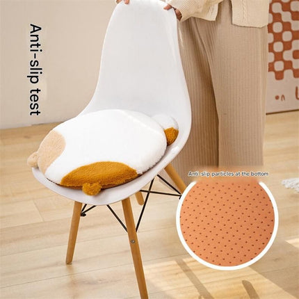 40cm Round Cat-Themed Seat Cushion (Brown Tabby) — Slow-Rebound Memory Foam, Soft Plush, Washable — Ideal for Office Chairs, Bedrooms, Dorms, and Reading Nooks