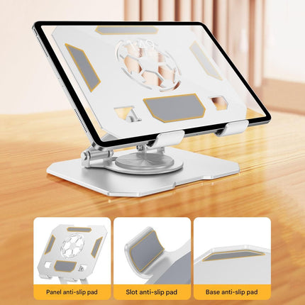 Pink 360 Degree Rotating Tablet and Phone Stand Adjustable Desktop Holder Foldable Aluminium Alloy Device Stand for Video Calls Streaming Study and Office Us