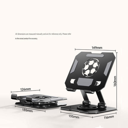 White 360 Degree Rotating Tablet and Phone Stand Adjustable Desktop Holder Foldable Aluminium Alloy Device Stand for Video Calls Streaming Study and Office Us
