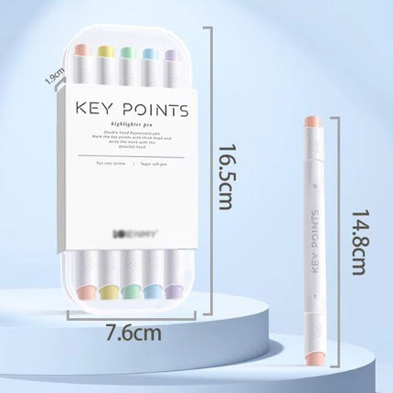 Macaron Pastel Dual-Tip Highlighter & Magnetic Mechanical Timer(White) Set - Visual Time Management for Study, Cooking & Productivity
