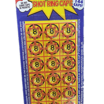 8 shots toy cap gun with 144 free caps Large JP383 Black