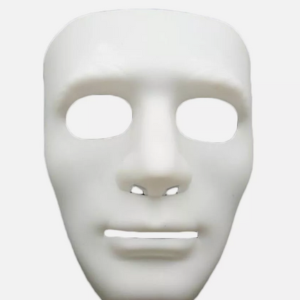 2x Robot Plain Mask Purge Style Halloween Scary Ghost Blank Mask Unisex - 1xBlue +1xWhite
