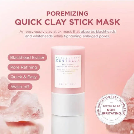 2 x SKIN1004 Madagascar Centella Poremizing Quick Clay Stick Mask 27g