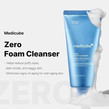MEDICUBE Zero Foam Cleanser 120g – Deep Cleansing, Pore Care – AU Seller