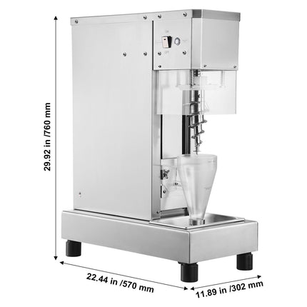 Ice Cream Blender, 750W High-Speed Ice Cream Maker Mixer Stir Machine 1740RPM, 304 Stainless Steel Ice Cream Shaker, Long Handle + PC Protective Shield, Customizable with any Flavor of Ice Cream