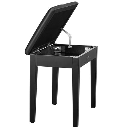 Piano Bench, 22" x 13.78" x 19", Keyboard Piano Chair with High-Density Padded Cushion, Storage Compartment for Music Books, Wooden Piano Bookcase Stool Seat, for Vanity, Living Room, Bedroom