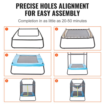 6FT Trampoline for Kids, 72" Indoor/Outdoor Toddlers Trampoline, Mini Baby Trampoline with Safety Enclosure Net, Gymnastics Bar, Hammock, Recreational Trampoline Birthday Gift for 3+ Years Kids