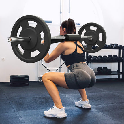 Safety Squat Bar, 318kg Fitness Squat Bar, Safety Squat Bar Attachment with Shoulder and Arm Pads, 28mm Diameter Weight Bar, Ideal for Front Squats, Lunges, Rehab, Physical Therapy