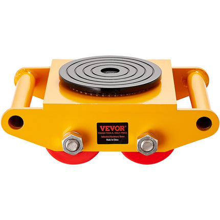 4PCS Machinery Skate Dolly, 17637LBS/8T Industrial Machinery Mover, Heavy Duty Carbon Steel Machinery Moving Skate with 4 PU Wheels and 360° Rotation Non-Slip Cap for Warehouse Workshop Factory