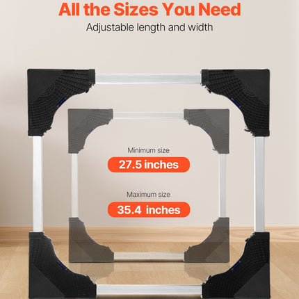 Fridge Stand Mobile Base, 1100 lbs Load Capacity, Washing Machine Stand with 8 Locking Twin Wheels and 4 Brakes, 27.5 -35.4 Inches Adjustable Furniture Dolly for Washer, Refrigerator and Dryer