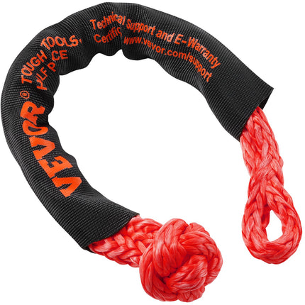 Synthetic Soft Shackle Rope, 2 Pack 12.7 x 558.8 mm 20 Ton Breaking Strength Recovery Tow Shackles with Extra 2 Sleeves and Storage Bag for UTV, ATV, Trucks, Jeep, Off-Road Vehicles Towing, Red