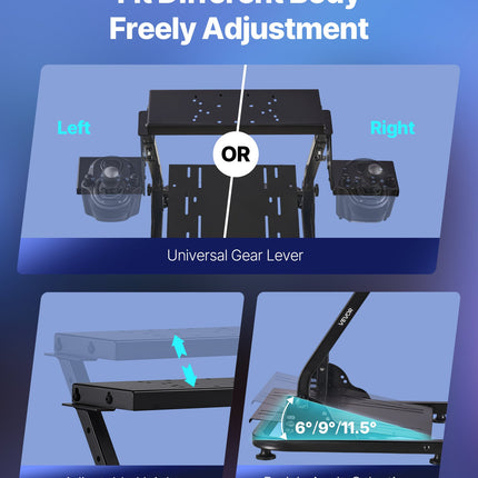 Racing Wheel Stand, Adjustable & Foldable Simulator Stand for Logitech G29 G27 G920 G923, Thrustmaster T300RS T300GT T248 TS-PC TSXW Gaming Cockpit,Pedals Simulator NOT Included