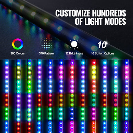 2 PCS 3 FT Whip Light, APP & RF Remote Control Led Whip Light, Waterproof RGB Chasing Lighted Whips with 4 Flags, for UTVs, ATVs, Motorcycles, RZR, Can-am, Trucks, Off-road, Go-karts