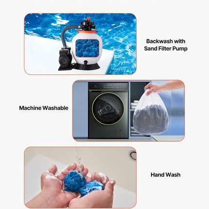 Pool Filter Balls for Sand Filter Pump Swimming Pool 0.71 kg Reusable Blue