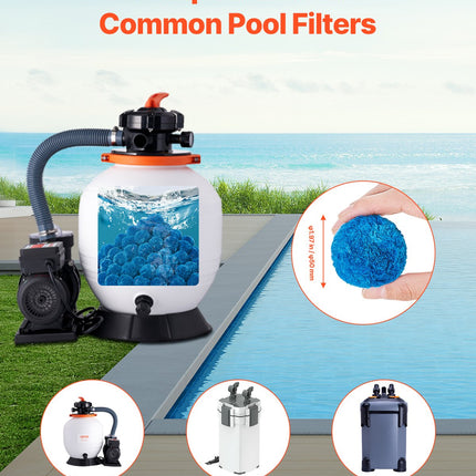 Pool Filter Balls for Sand Filter Pump Swimming Pool 0.71 kg Reusable Blue