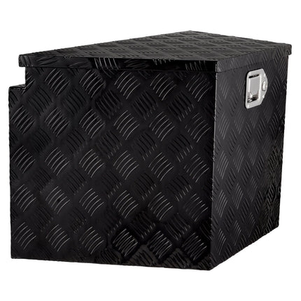 Trailer Tongue Box, Aluminum Alloy Diamond Plate Tongue Box Tool Chest, Heavy Duty Trailer Box Storage with Lock and Keys, for Pickup Truck, RV, Trailer, 737 x 410 x 460 mm/29x16.5x18inch