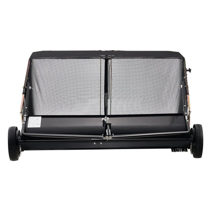 26.7 cm Tow Behind Lawn Sweeper, 26 cu.ft. Large Yard Sweeper, Adjustable Sweeping Height, Heavy Duty Leaf & Grass Collector with Dumping Rope, Pull Behind Sweepers for Debris Grass Clippings