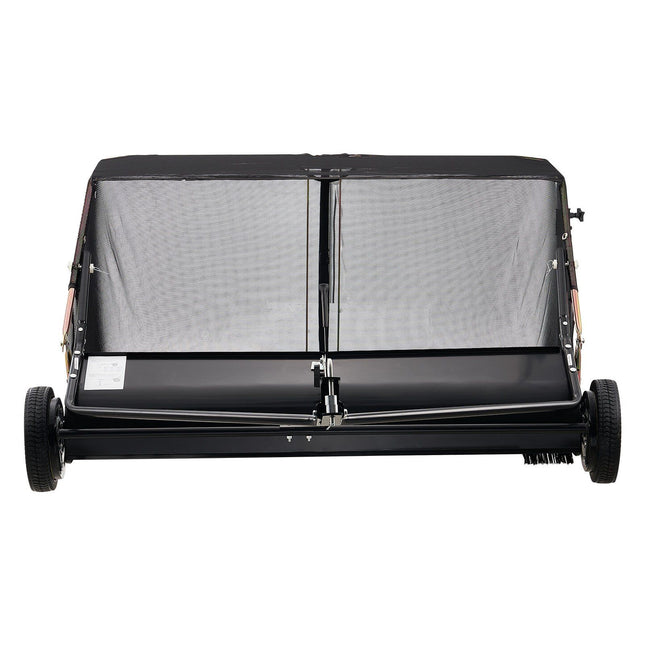 26.7 cm Tow Behind Lawn Sweeper, 26 cu.ft. Large Yard Sweeper, Adjustable Sweeping Height, Heavy Duty Leaf & Grass Collector with Dumping Rope, Pull Behind Sweepers for Debris Grass Clippings