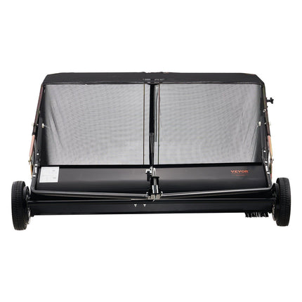 26.7 cm Tow Behind Lawn Sweeper, 26 cu.ft. Large Yard Sweeper, Adjustable Sweeping Height, Heavy Duty Leaf & Grass Collector with Dumping Rope, Pull Behind Sweepers for Debris Grass Clippings