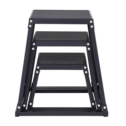 Plyometric Jump Boxes, 12/18/24 Inch Plyo Box, Platform and Jumping Agility Box, Anti-Slip Fitness Exercise Step Up Box Set for Home Gym Training, Conditioning Strength Training, Black
