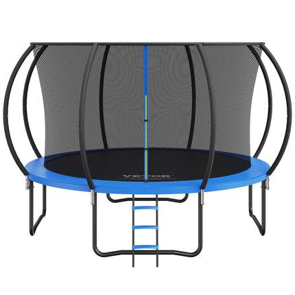 3.66m Trampoline, 181 kg Trampoline with Enclosure Net, Ladder, and Curved Pole, Heavy Duty Trampoline with Jumping Mat and Spring Cover Padding, Outdoor Recreational Trampolines for Kids Adults