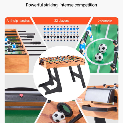 Folding Foosball Table, 106 cm Standard Size Table, Indoor Full Size Foosball Tables for Home, Family, and Game Room, Durable Soccer Set, Includes 2 Balls