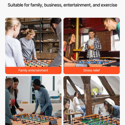 Folding Foosball Table, 106 cm Standard Size Table, Indoor Full Size Foosball Tables for Home, Family, and Game Room, Durable Soccer Set, Includes 2 Balls