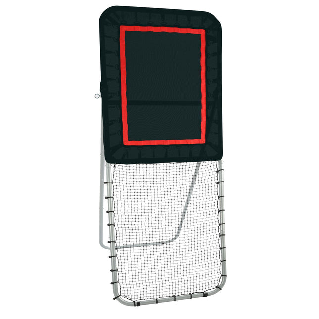 Folding Lacrosse Rebounder for Backyard, 3x8 Ft Volleyball Bounce Back Net, Pitchback Throwback Baseball Softball Return Training Screen, Adjustable Angle Shooting Practice Training Wall, Black