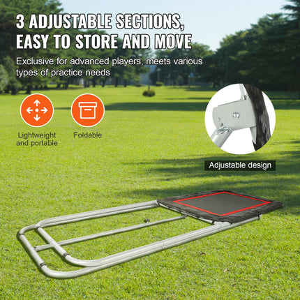Folding Lacrosse Rebounder for Backyard, 3x4 Ft Volleyball Bounce Back Net, Pitchback Throwback Baseball Softball Return Training Screen, Adjustable Angle Shooting Practice Training Wall, Black