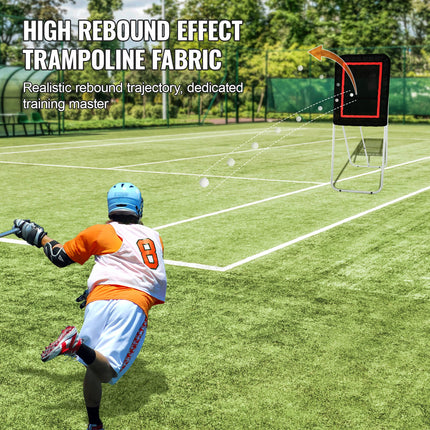 Folding Lacrosse Rebounder for Backyard, 3x4 Ft Volleyball Bounce Back Net, Pitchback Throwback Baseball Softball Return Training Screen, Adjustable Angle Shooting Practice Training Wall, Black
