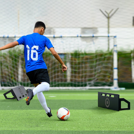 Soccer Rebounder Board, 32"X12" Portable Soccer Wall with 2 Angles Rebound, Foldable HDPE Kickback Rebound Board, Soccer Training Equipment for Kids and Adults, Passing & Shooting Practice